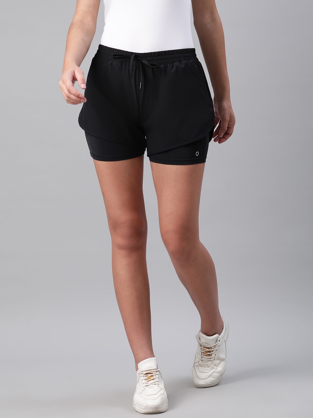 Marks & Spencer Women Black Solid Regular Fit Pure Cotton Sports Shorts Price in India