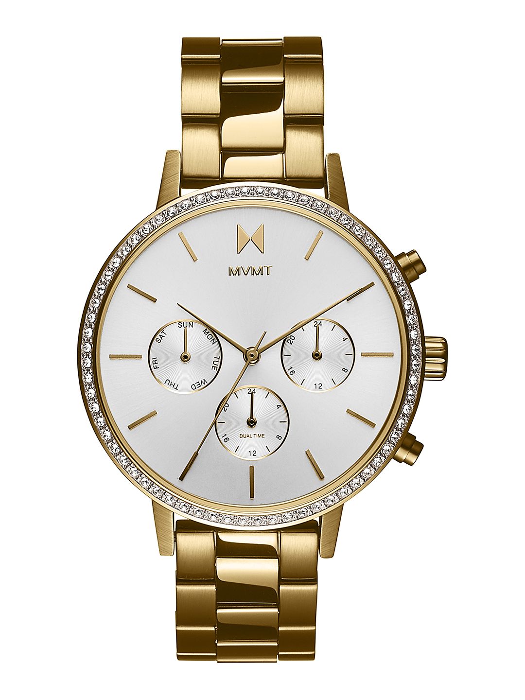 MVMT Women White Dial & Gold Toned Bracelet Style Strap Analogue Watch 28000134 Price in India