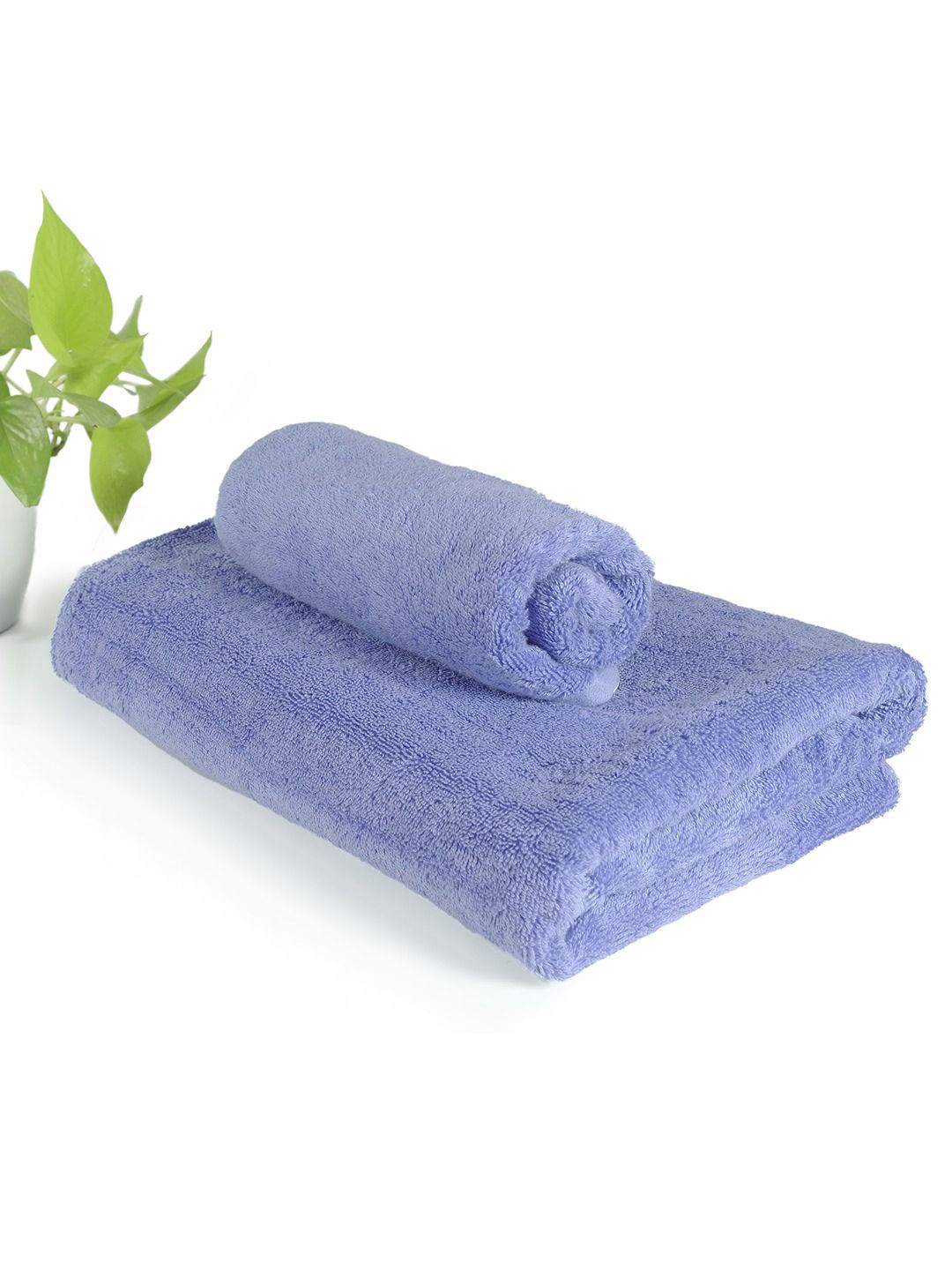 HEELIUM Pack of 2 Bamboo Super Soft & Quick Absorbent 1 Bath & 1 Hand 600 GSM Towel Set