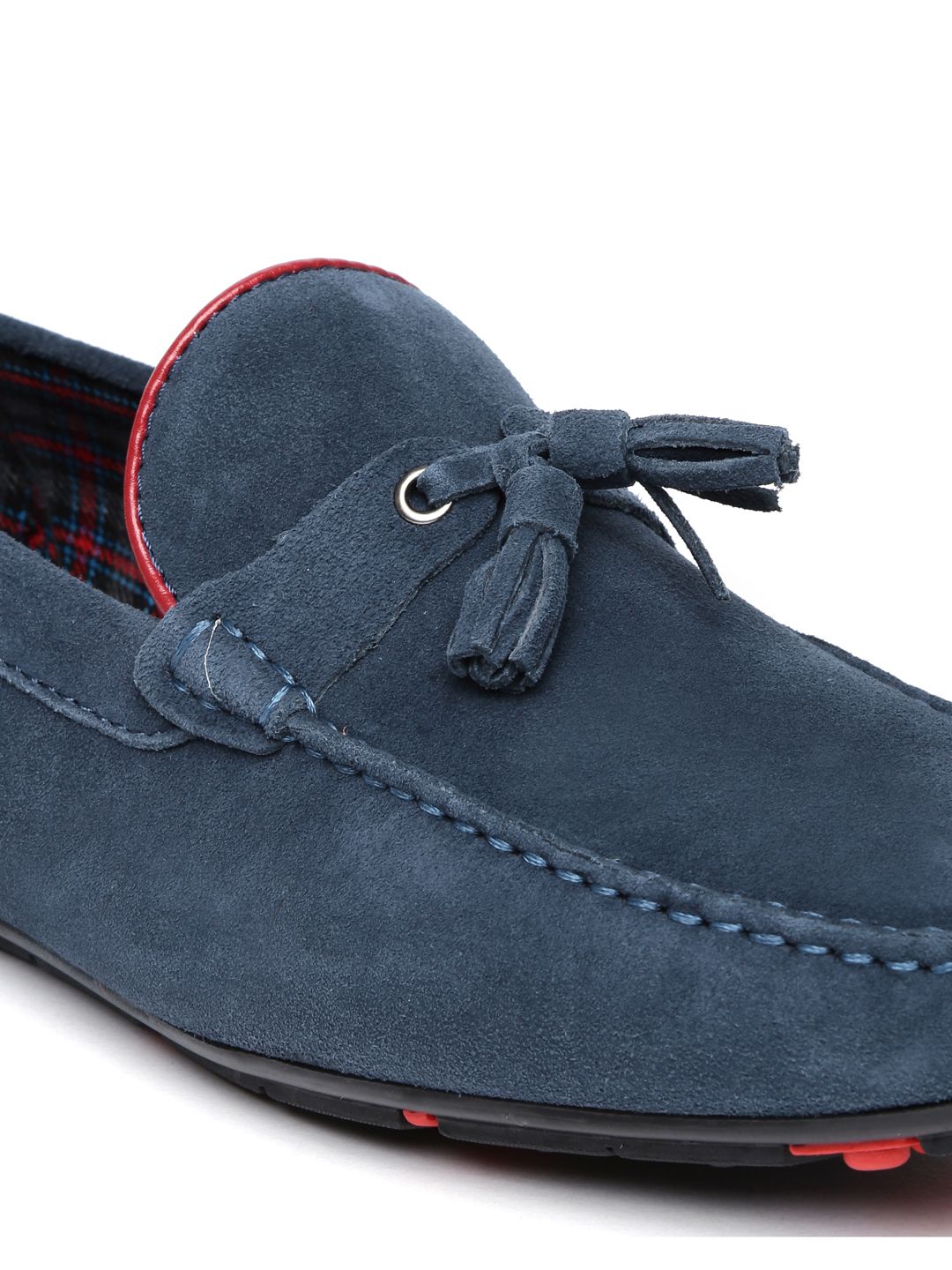 Bata Men’s Navy Suede Slip-On Loafers with Ortholite Insole Buy Bata Men Navy Suede Tassel Loafers - Casual Shoes for  main image 2