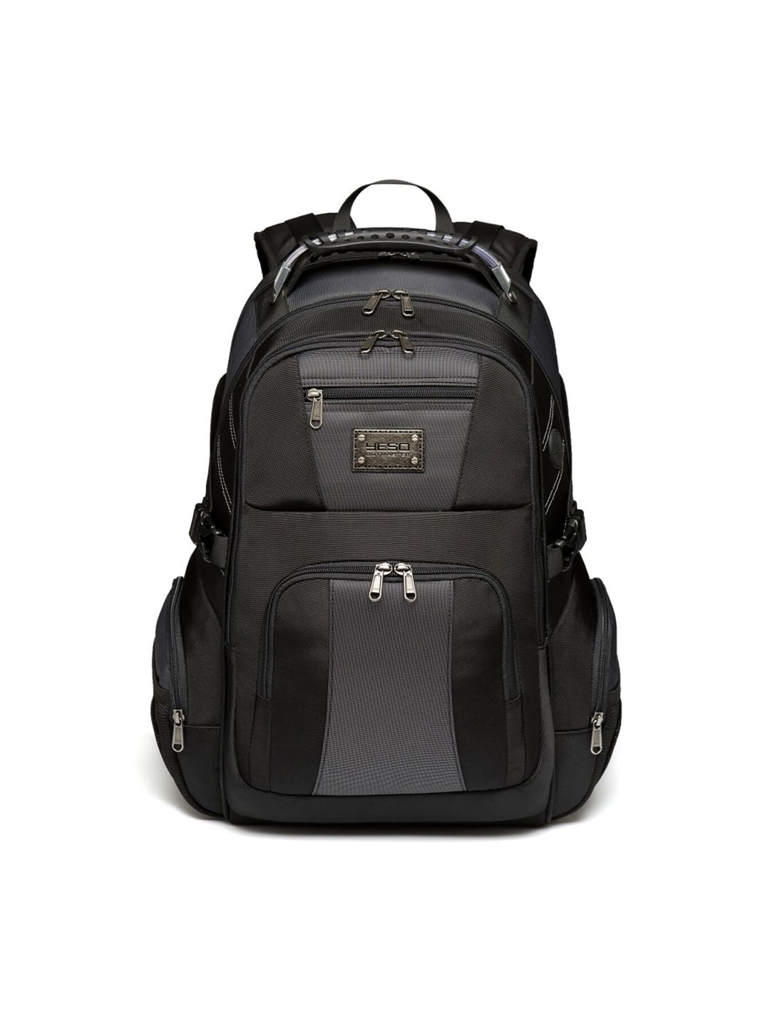 YESO Unisex Black & Grey Backpacks with Earphone Gate Price in India