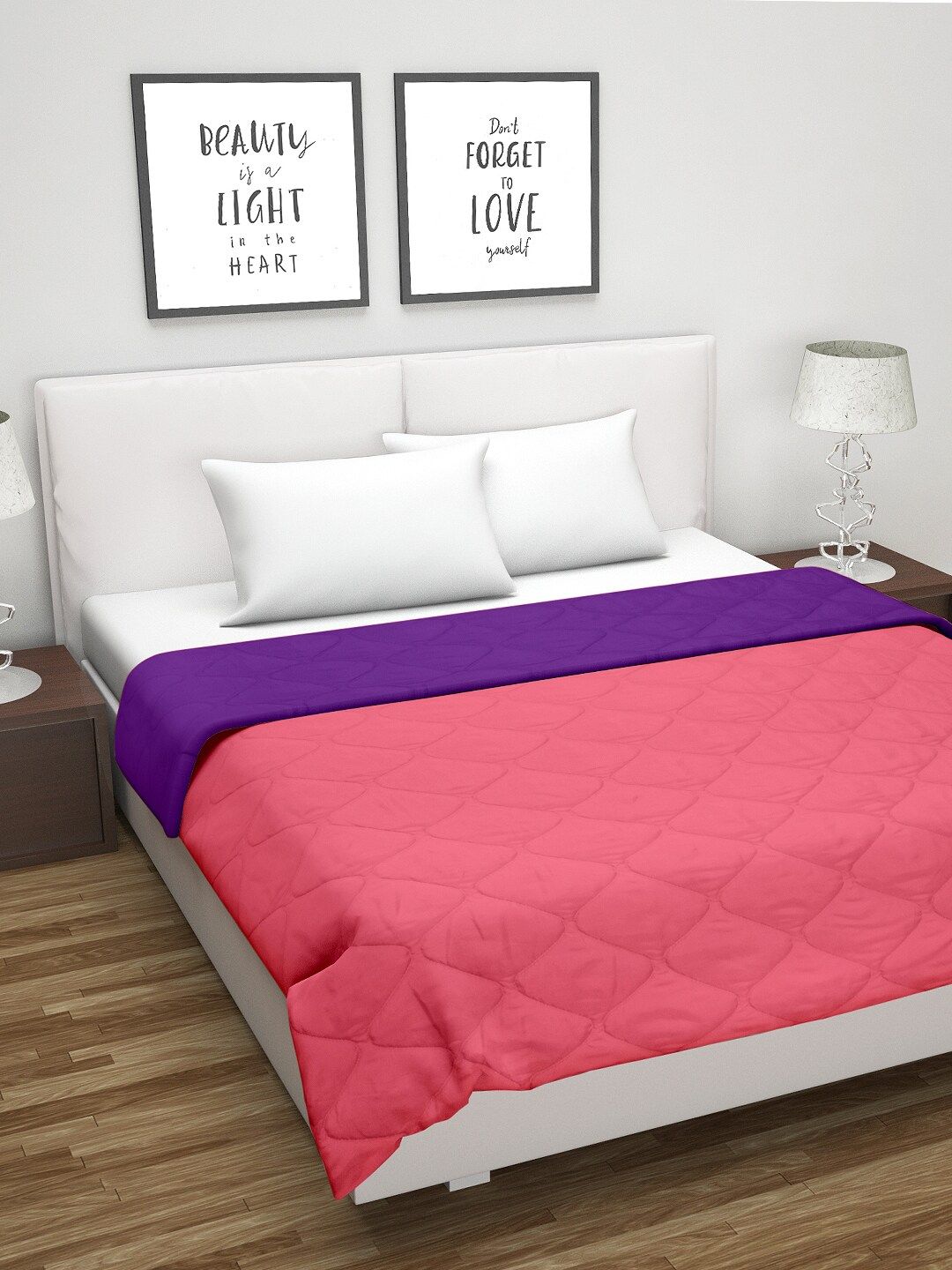 Divine Casa Purple & Pink Solid Heavy Winter 210 GSM Double Bed Comforter Price in India
