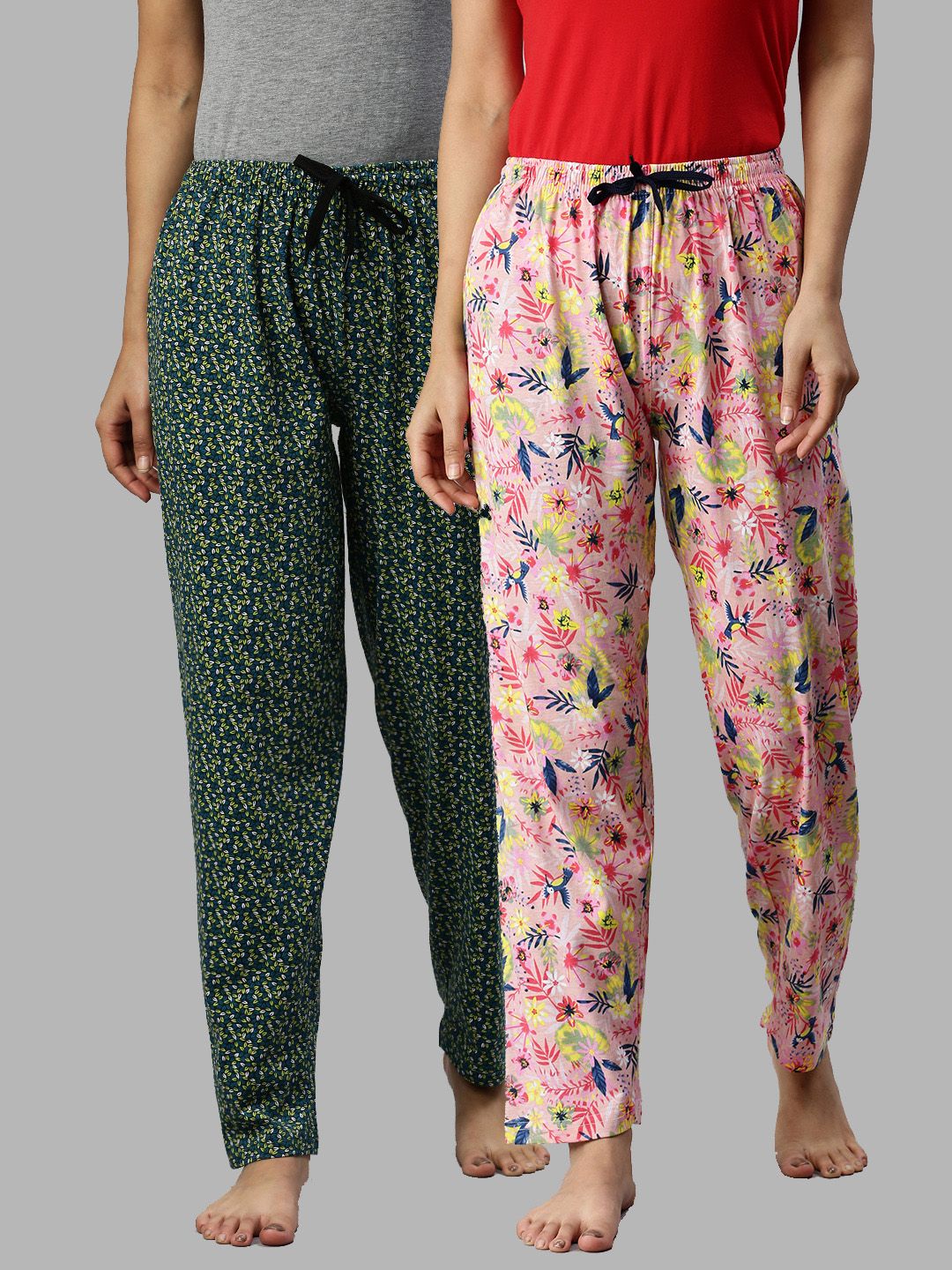 Kryptic Women Pack Of 2 Printed Lounge Pants Price in India