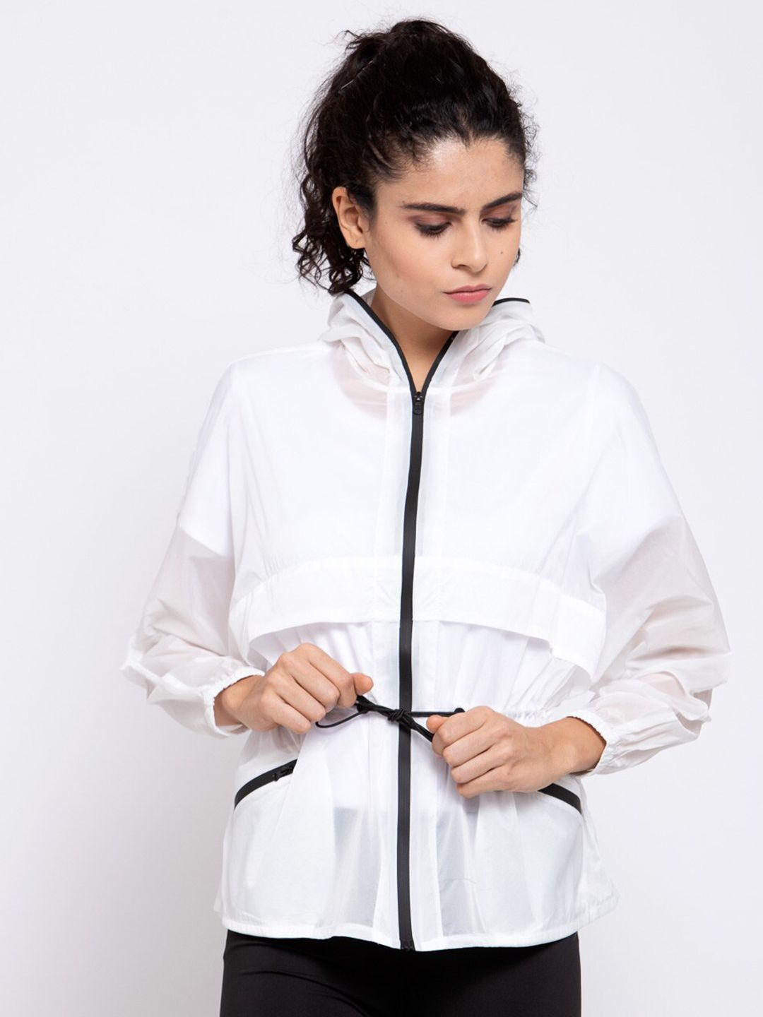 iki chic Women White Solid Quick Dry Breathable Sporty Jacket Price in India