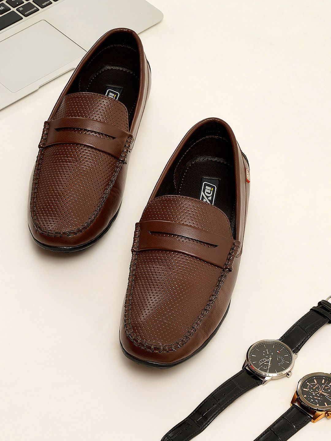 iD Men Maroon Casual Loafer Shoes