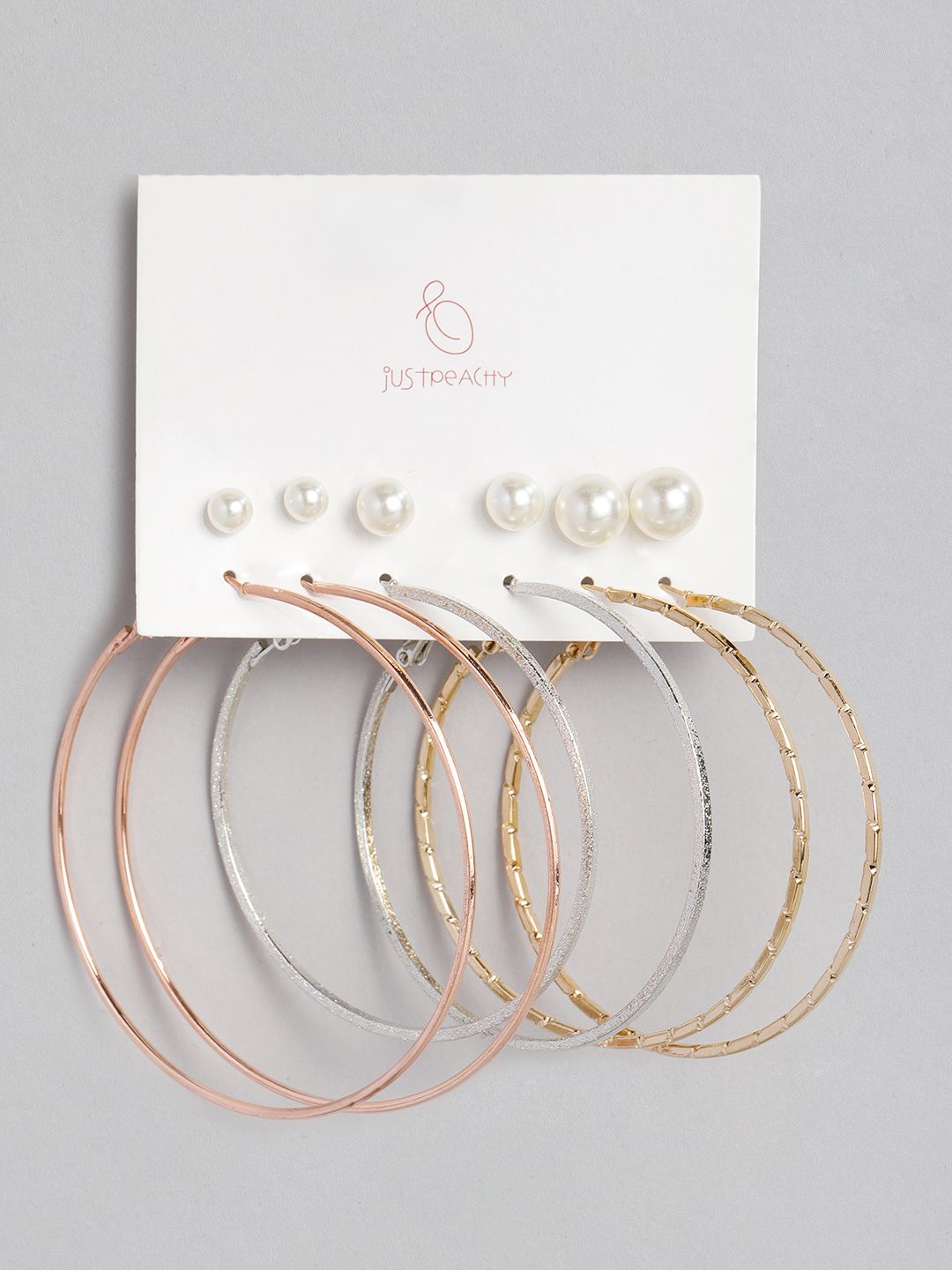 justpeachy Set of 6 Earrings Price in India