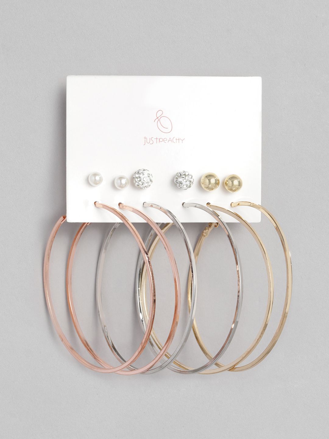 justpeachy Set of 6 Earrings Price in India