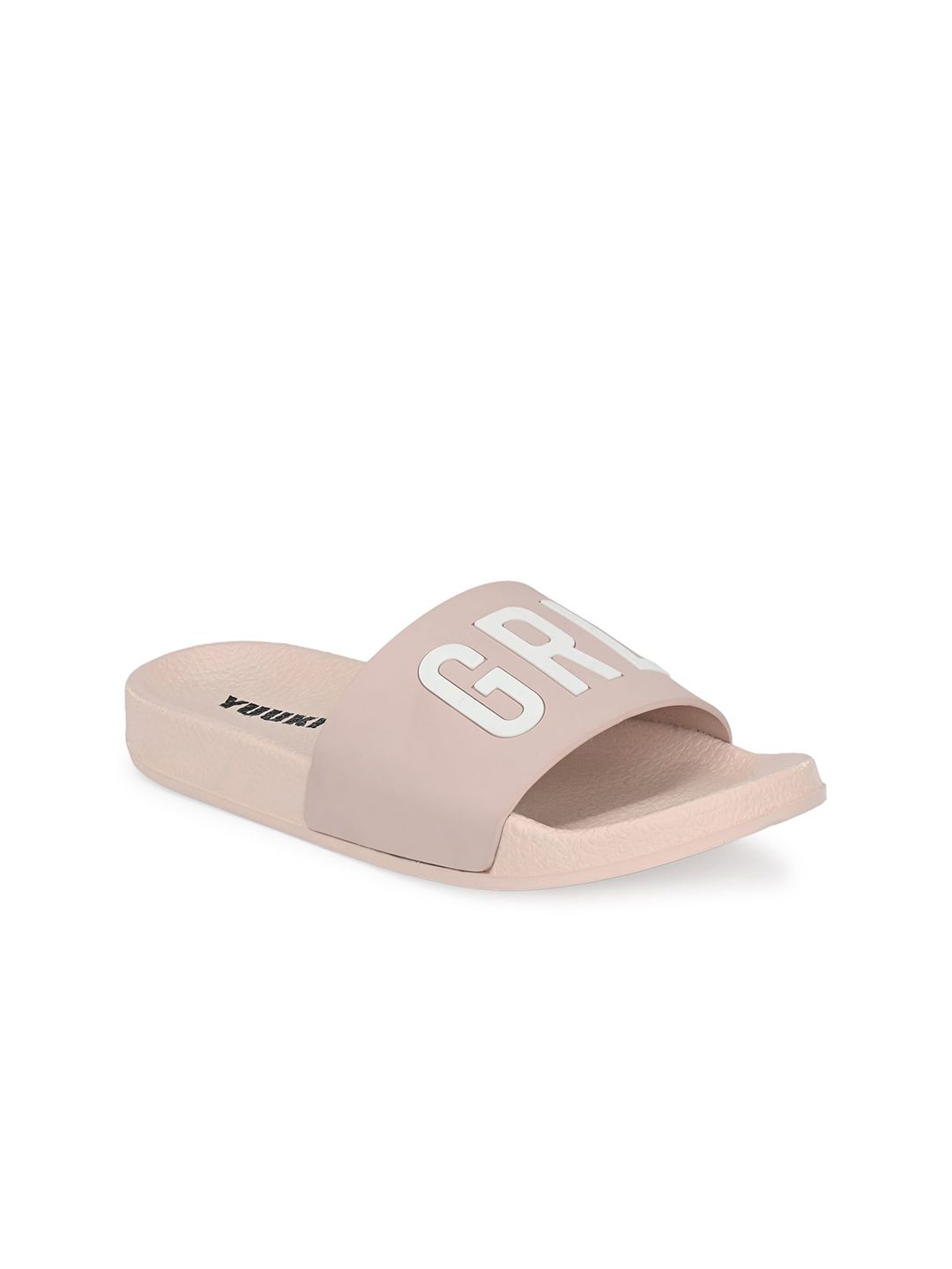 Yuuki Women Pink Printed Sliders Price in India