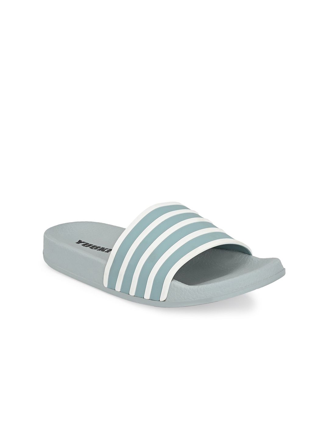 Yuuki Women Blue & White Striped Sliders Price in India