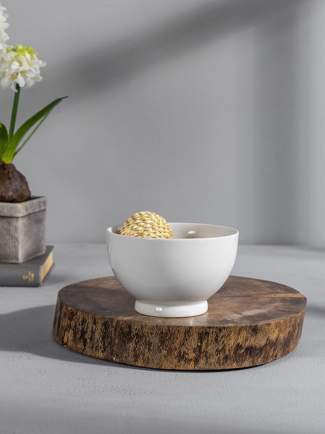 Pure Home and Living White Set of 2 Ceramic Bowl Price in India
