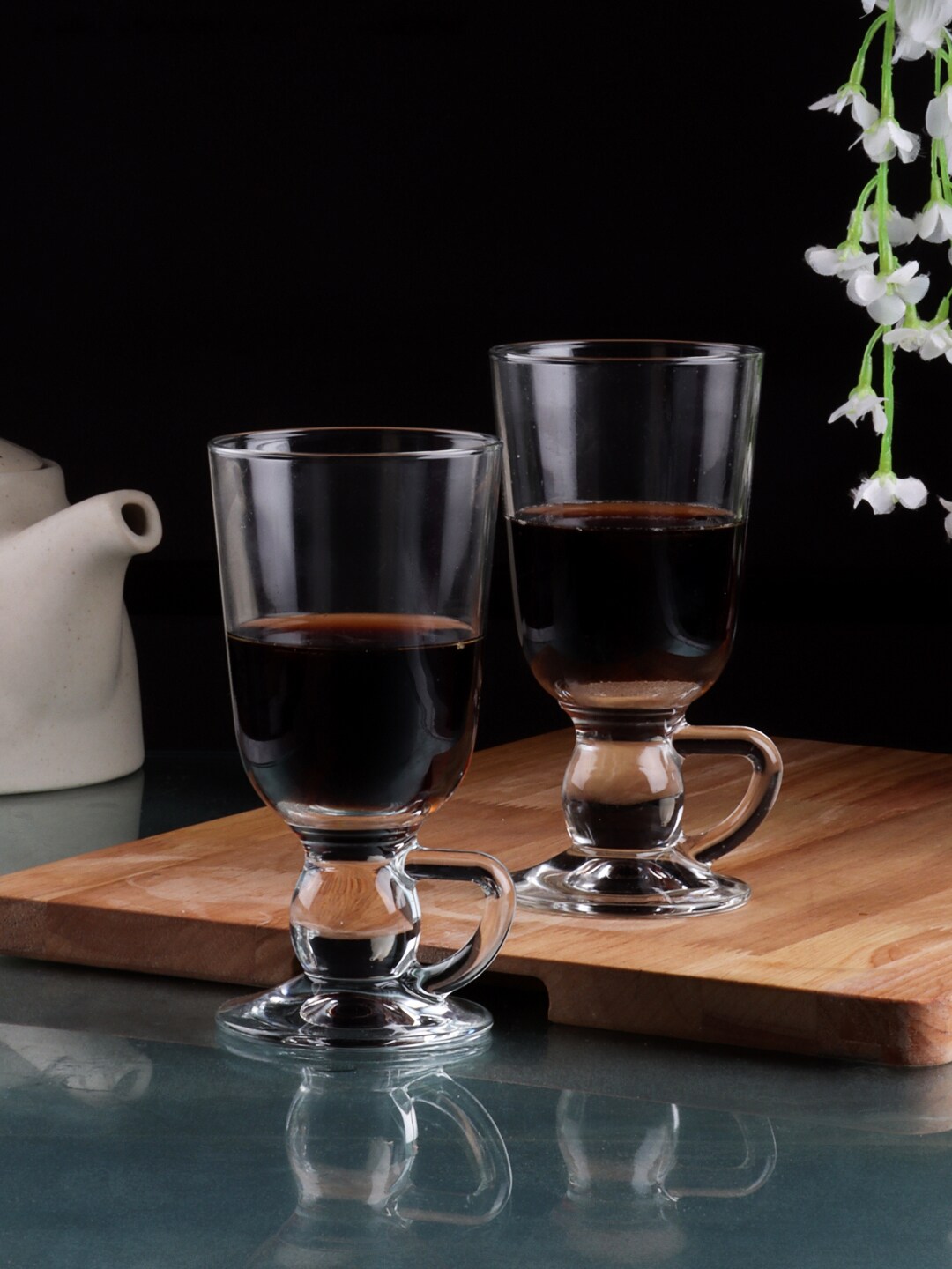 INCRIZMA Transparent Set of 2 Solid Glass Mugs Price in India