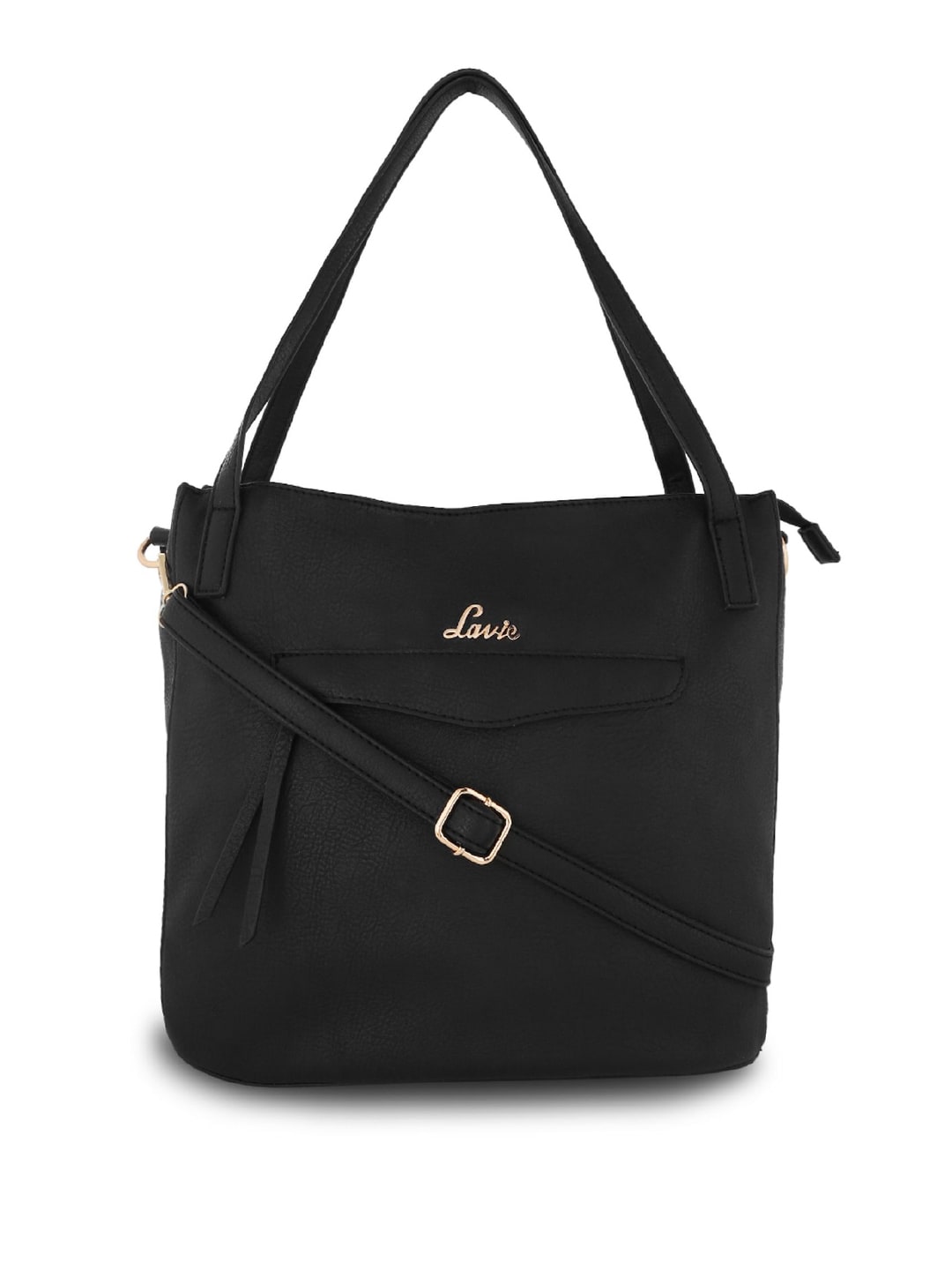 Lavie Women Black Solid Structured Shoulder Bag Price in India