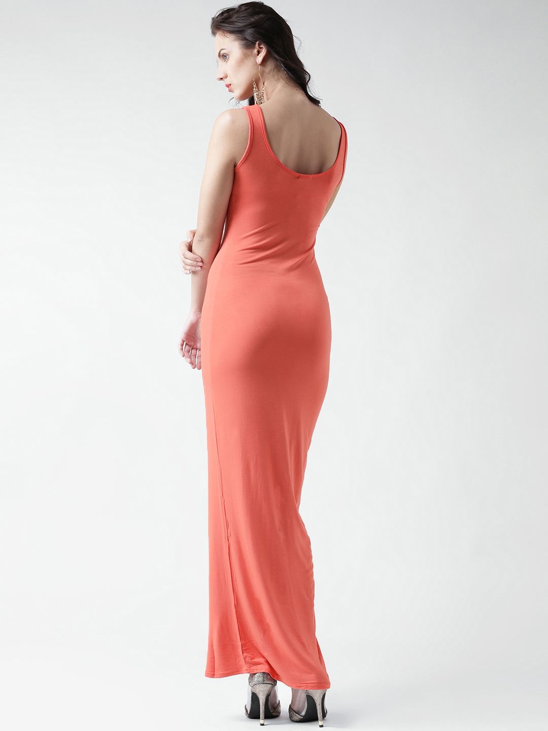 orange maxi dress boohoo Orange Linen Look Maxi Dress