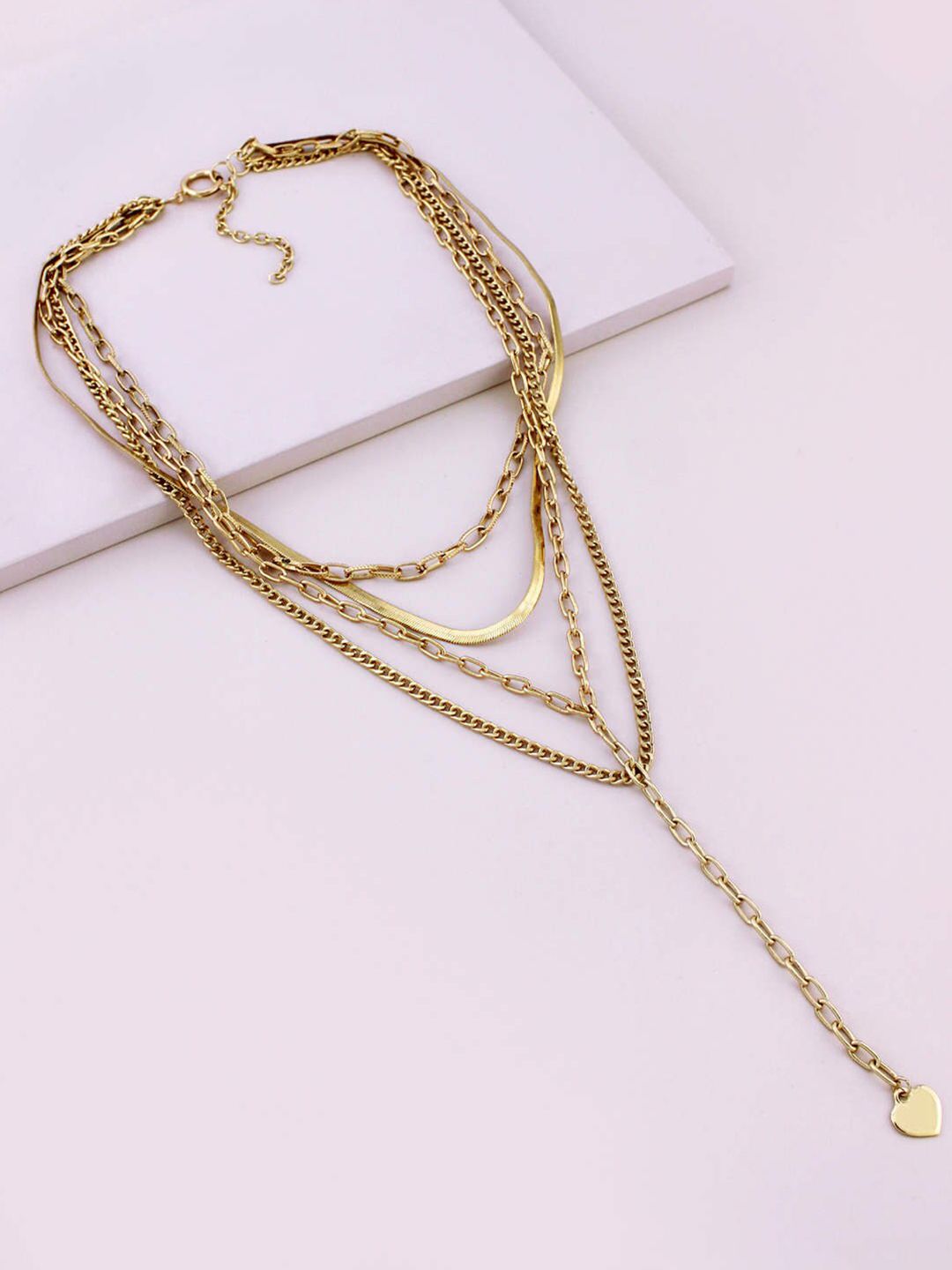 Runway Ritual Gold-Toned Metal Gold-Plated Layered Necklace Price in India