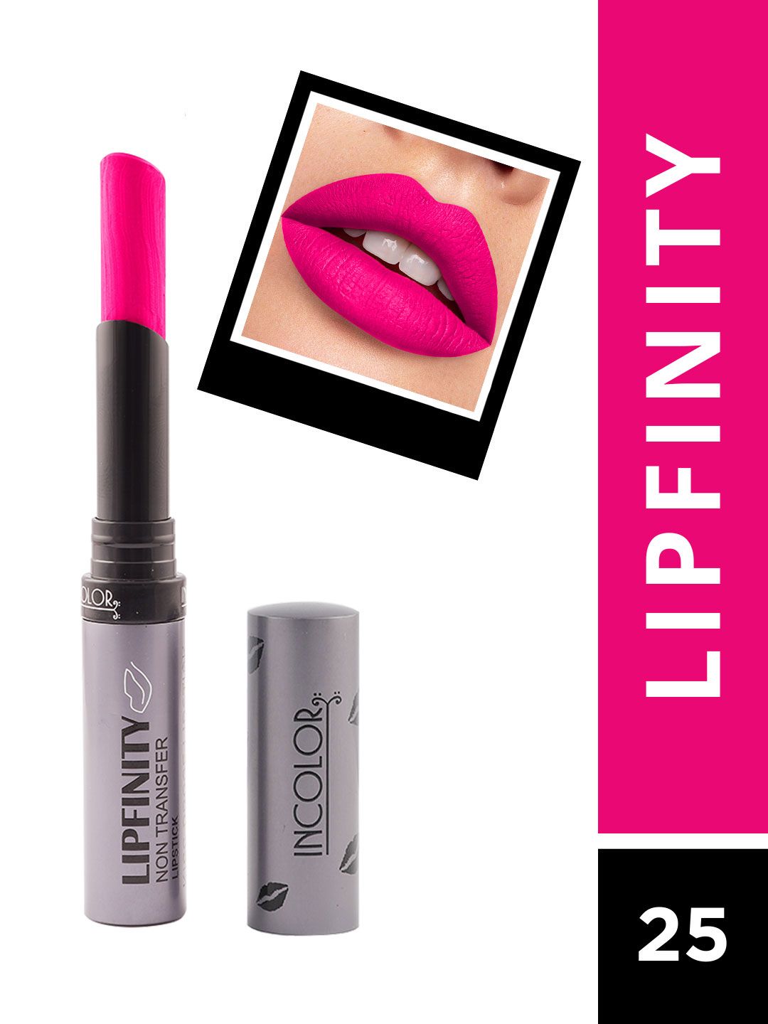 INCOLOR Pink Lipfinity Lipstick 25 2.3 gm Price in India