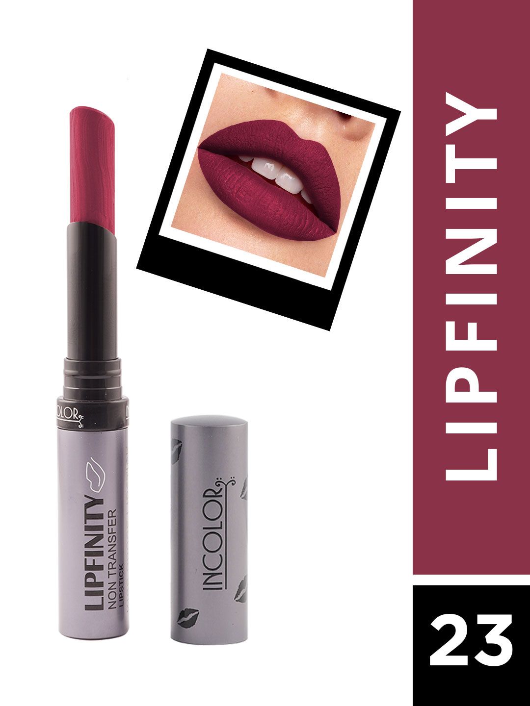 INCOLOR Purple Lipfinity Lipstick 23 2.3 gm Price in India