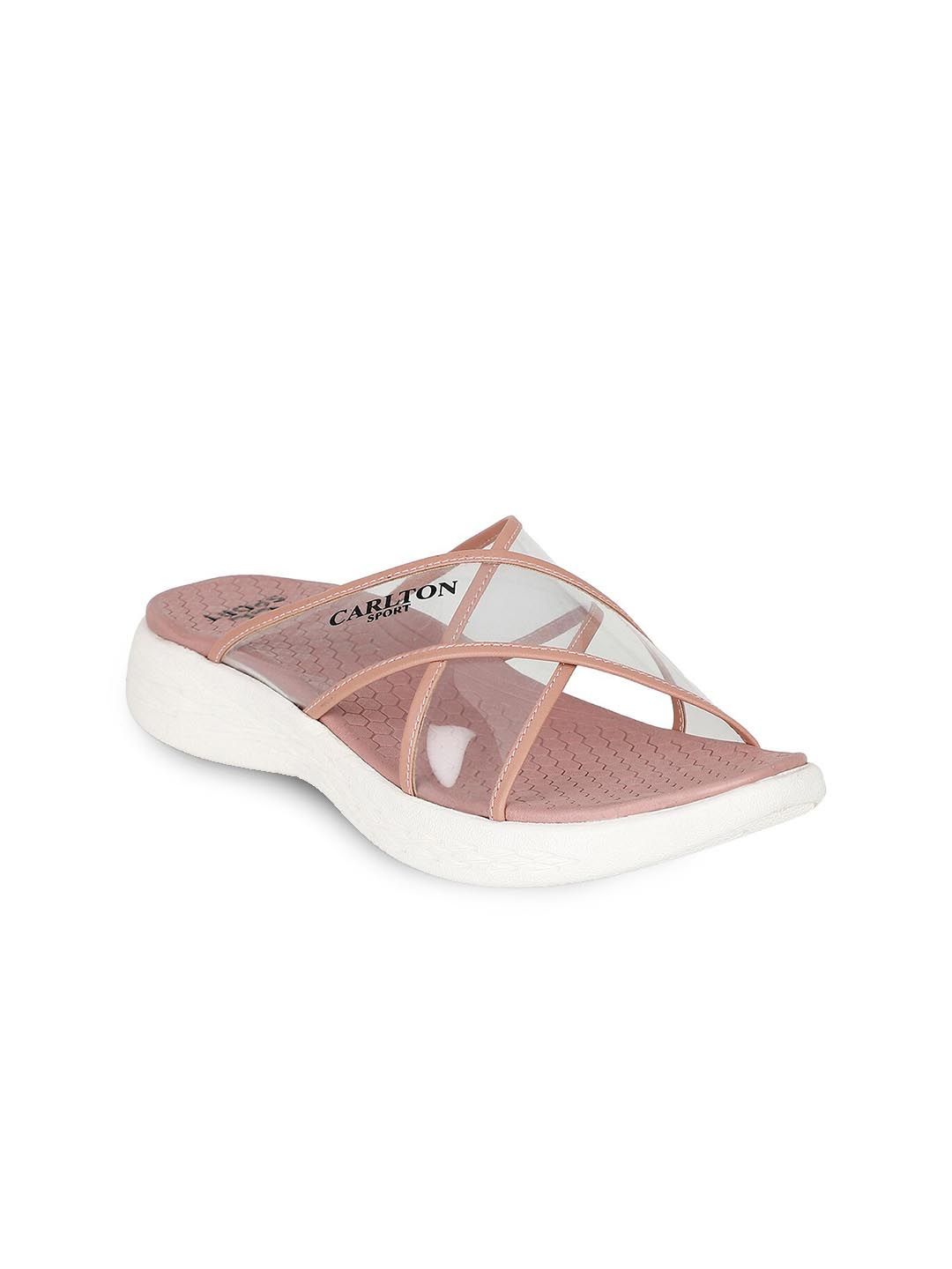 Carlton London sports Women Pink Solid Sliders Price in India