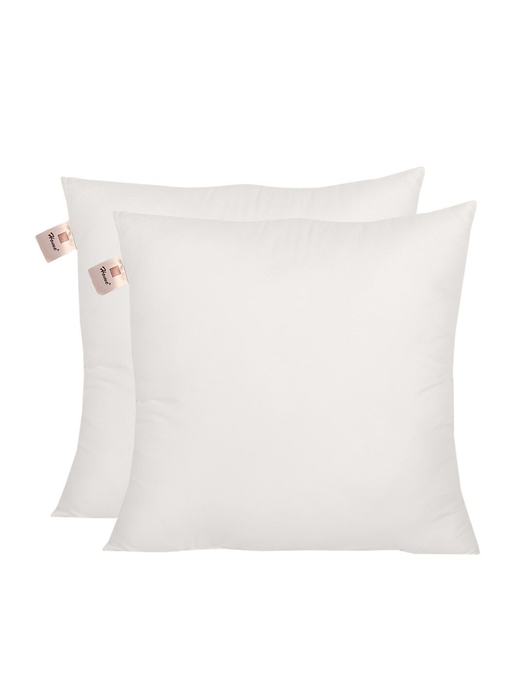 Home-The best is for you Set of 2 White Square Microfibre Filled Vacuum Packed Cushion Price in India