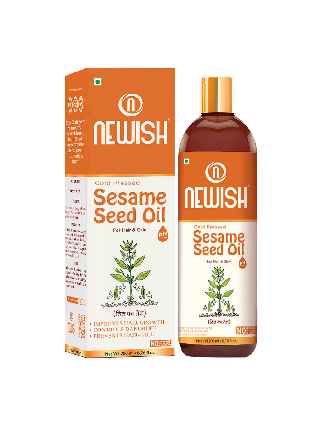 NEWISH Pure & Natural Sesame Cold Pressed Oil 200 ml