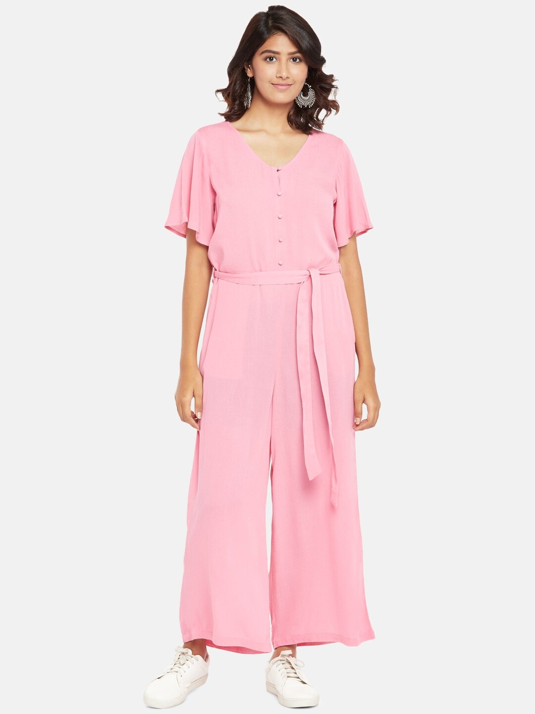 Honey by Pantaloons Women Pink Solid Jumpsuit Price in India