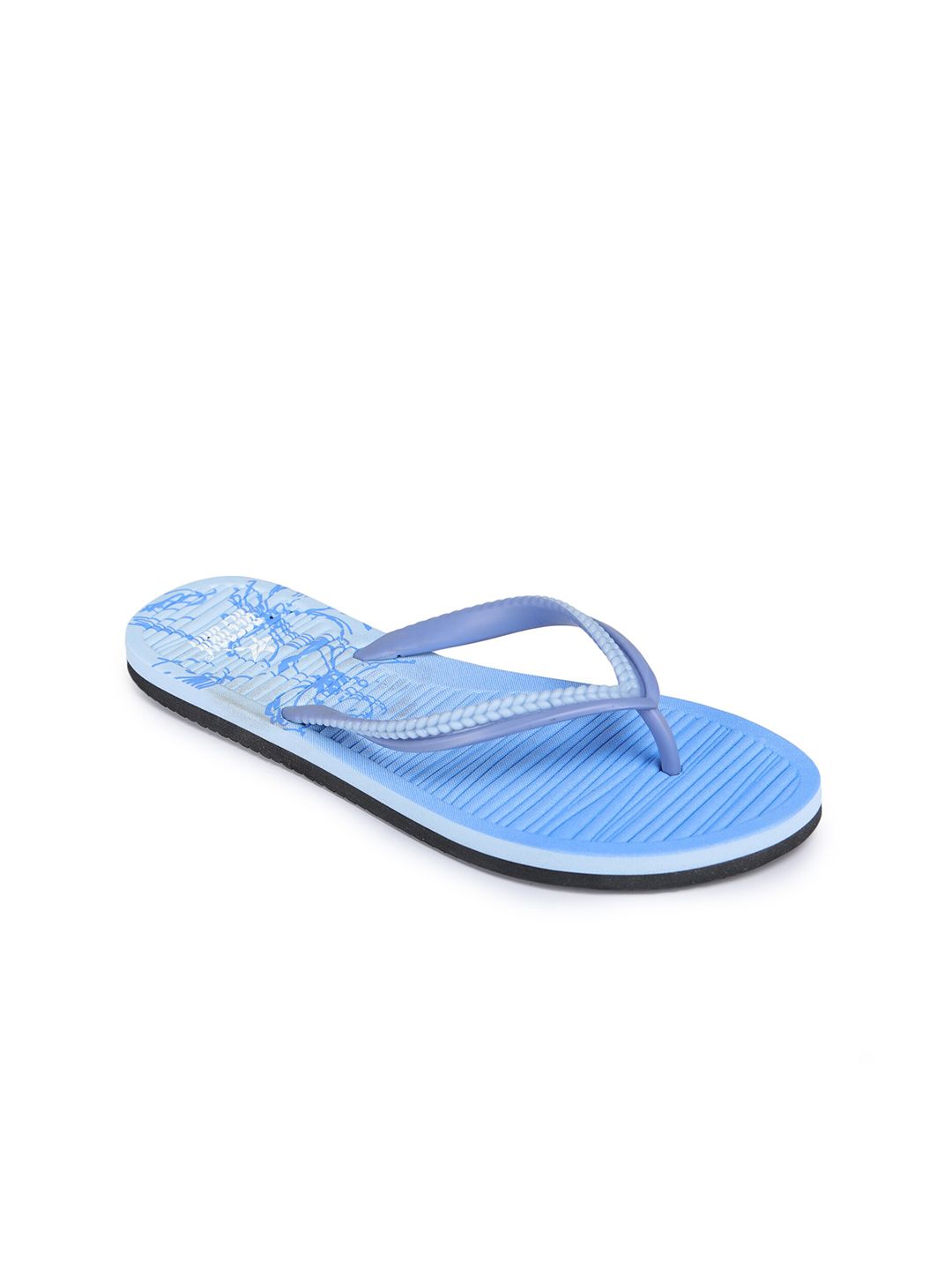REFOAM Women Blue & White Printed Thong Flip-Flops Price in India