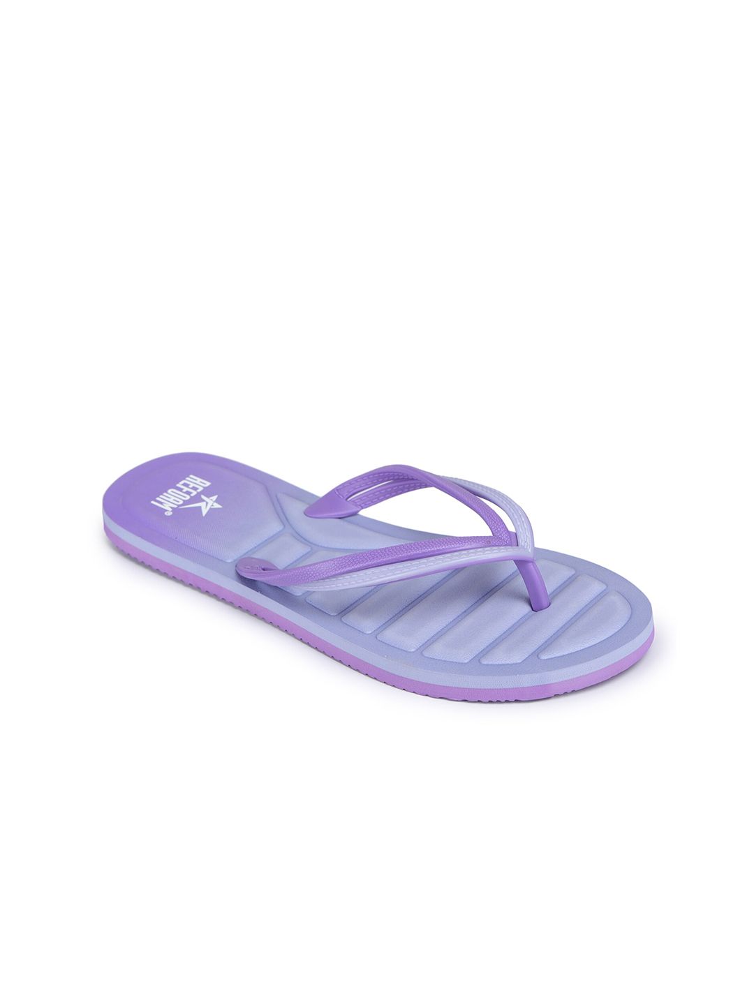 REFOAM Women Lavender Striped Thong Flip-Flops Price in India