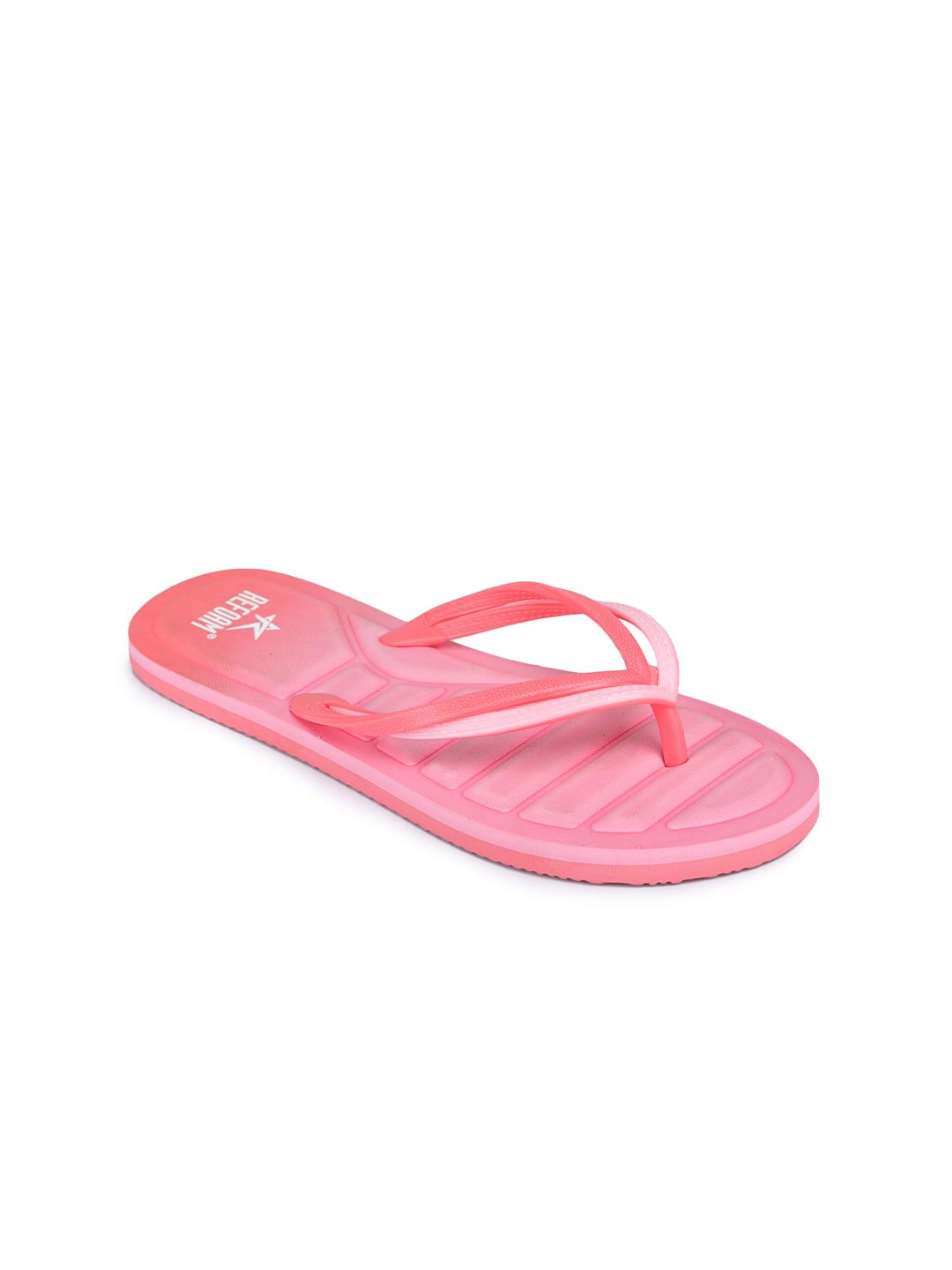 REFOAM Women Pink Striped Thong Flip-Flops Price in India