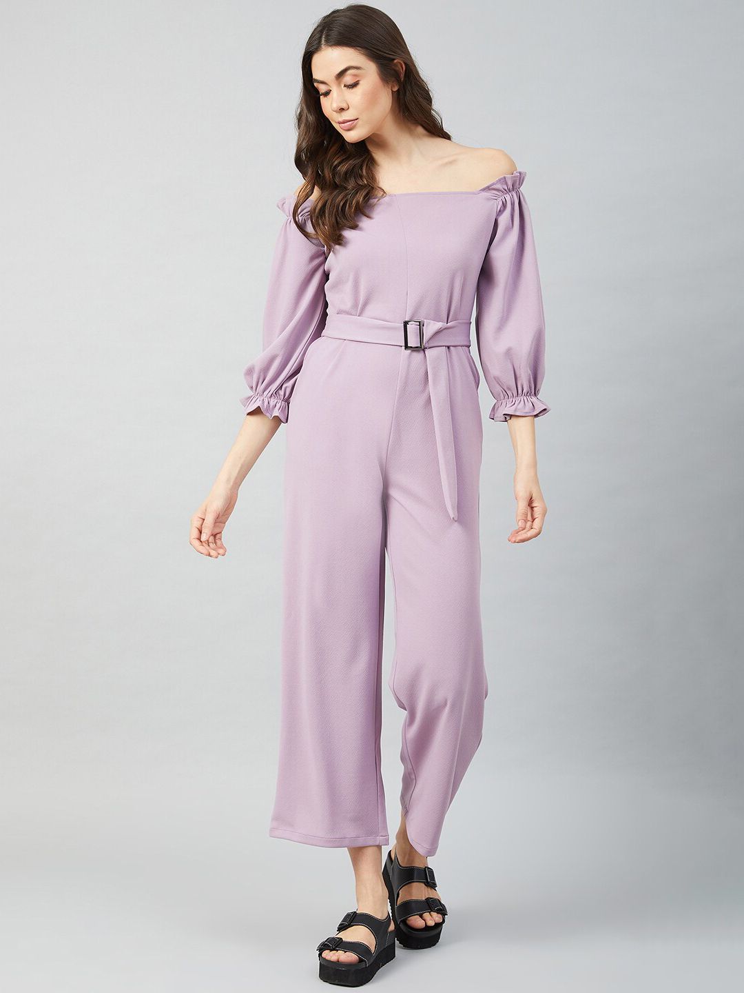 Athena Women Lavender Solid Jumpsuit Price in India