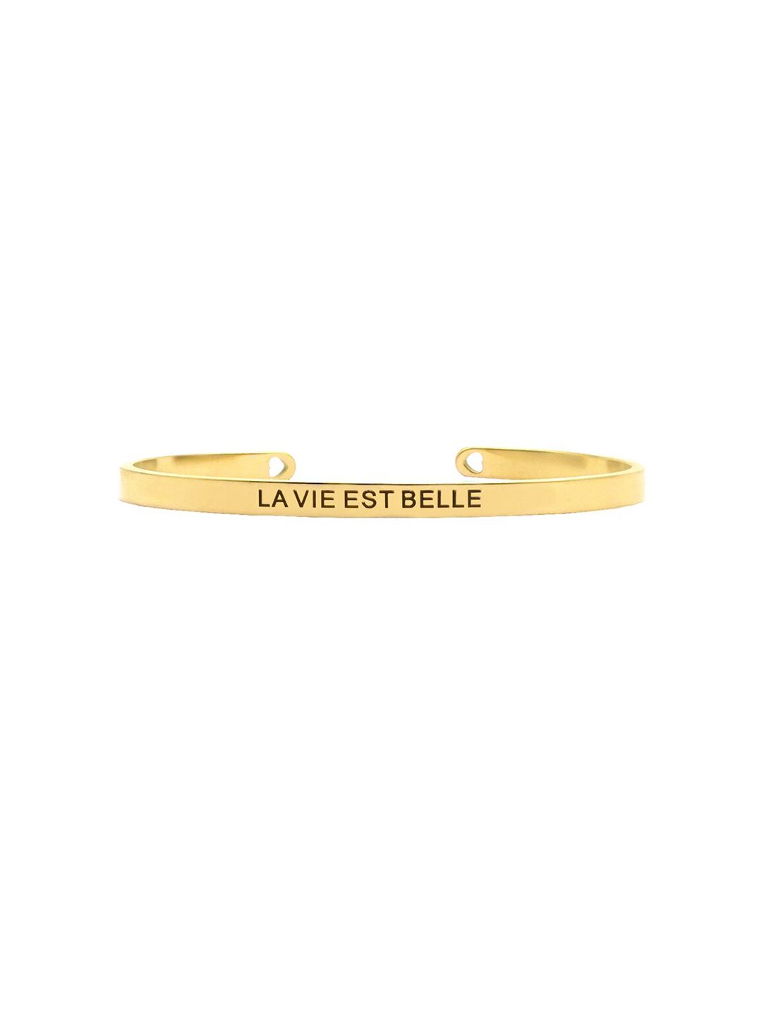 JOKER & WITCH Gold-Plated Stainless Steel La Vie Est Belle Mantra Band Price in India