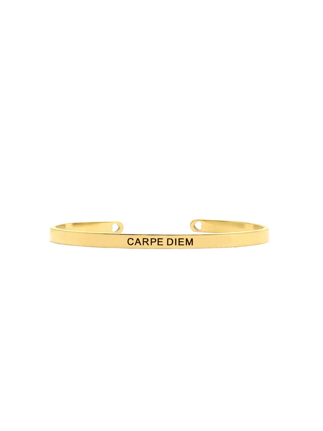 JOKER & WITCH Gold-Plated Carpe Diem Stainless Steel Mantra Band Price in India