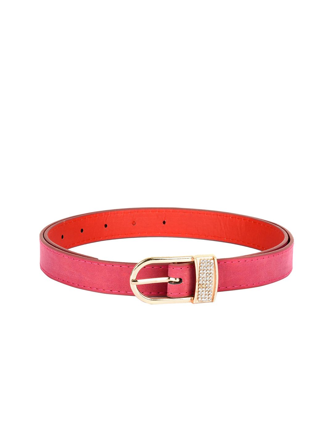 BuckleUp Women Pink Solid Belt Price in India