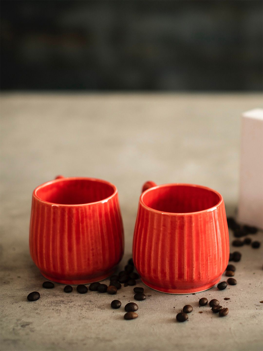 A Tiny Mistake Set Of 2 Red Textured Ceramic Mugs Price in India