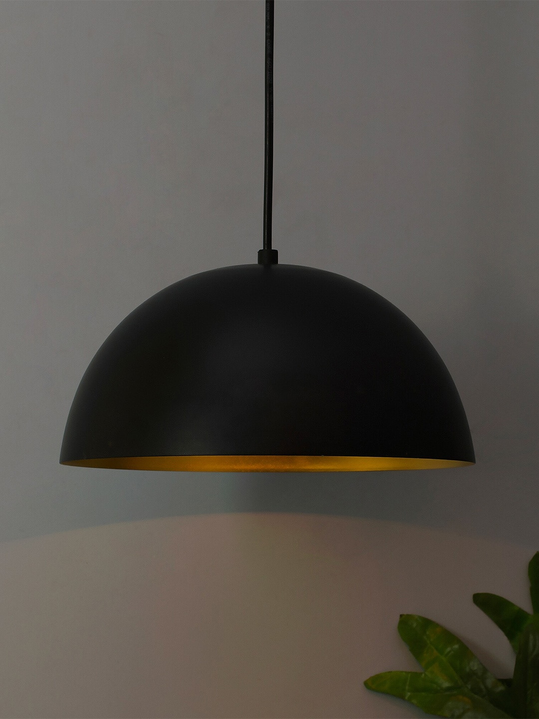 Homesake Black & Gold-Toned Solid Contemporary Hanging Smart Lamp Price in India