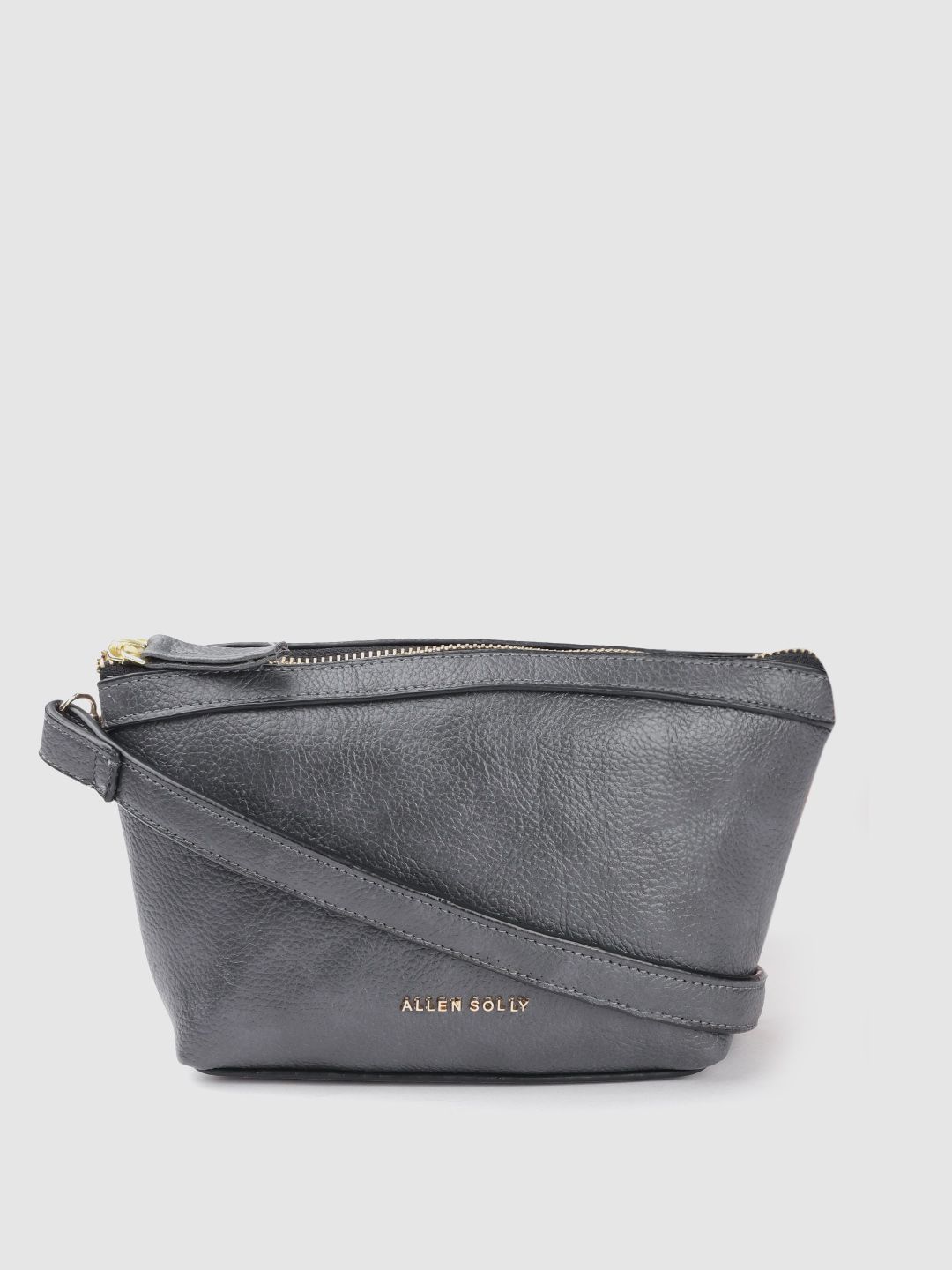 Allen Solly Charcoal Grey Solid Sling Bag Price in India