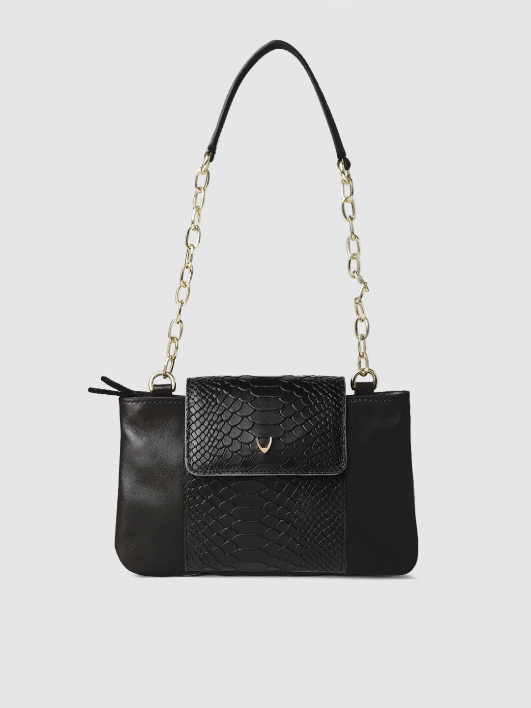 Hidesign Black Textured EE AQUARIUS Leather Shoulder Bag Price in India
