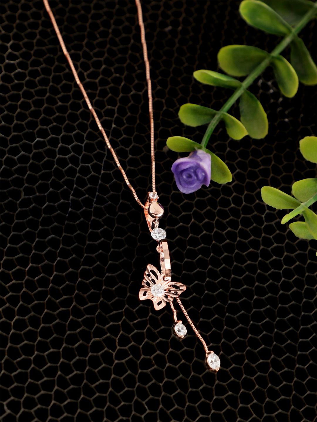 GIVA 925 Sterling Silver Rose Gold Sterling Silver Rose Gold-Plated Chain Price in India
