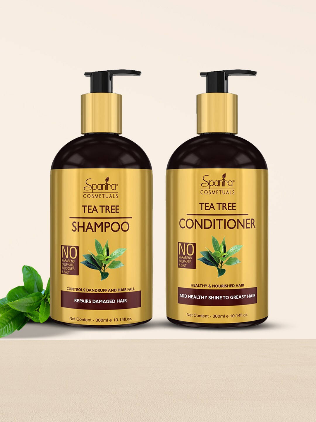 Spantra Pack of 2 Tea Tree Shampoo & Conditioner - 300 ml each Price in India