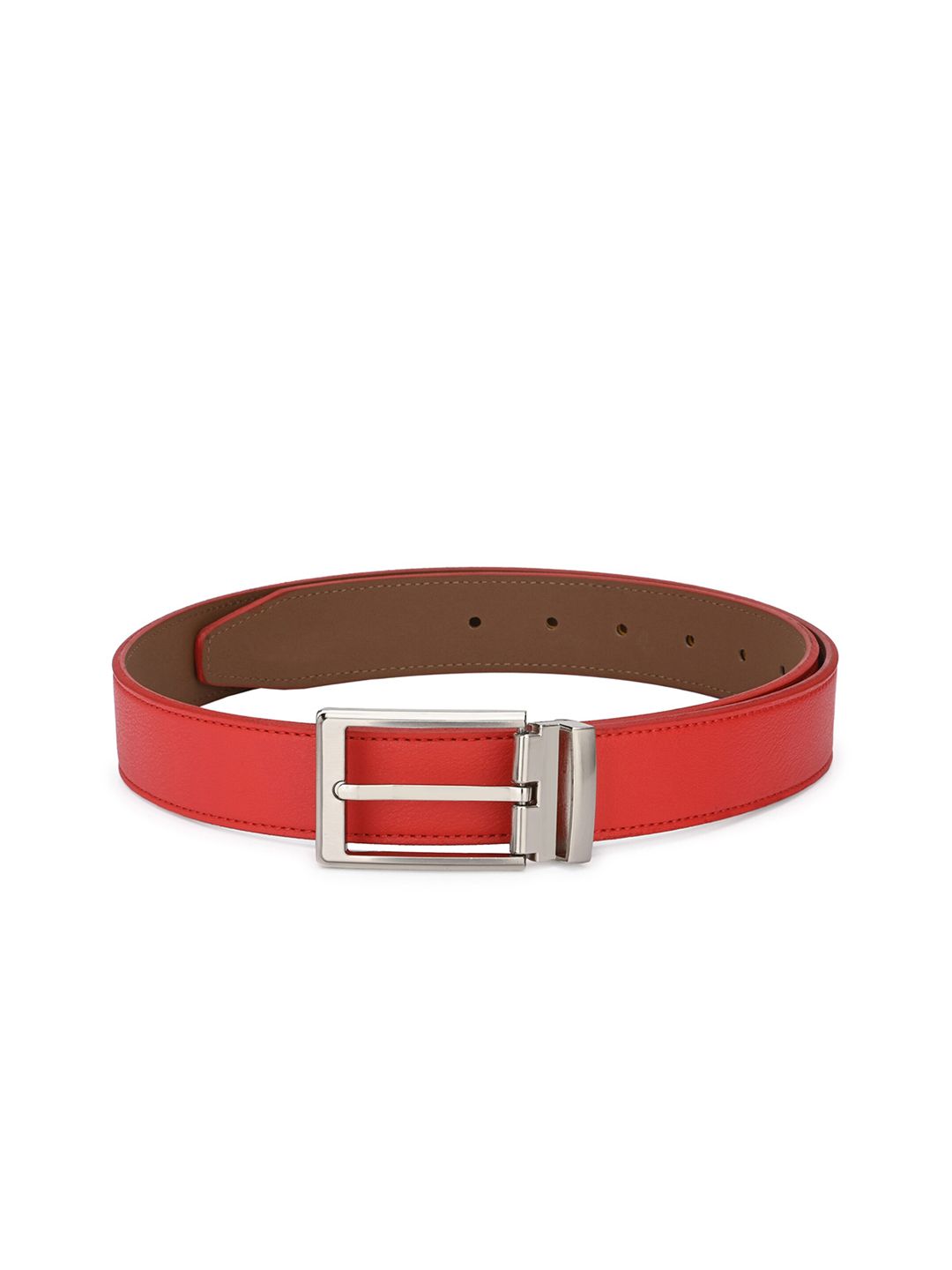 Calvadoss Women Red & Silver-Toned Textured Belt Price in India