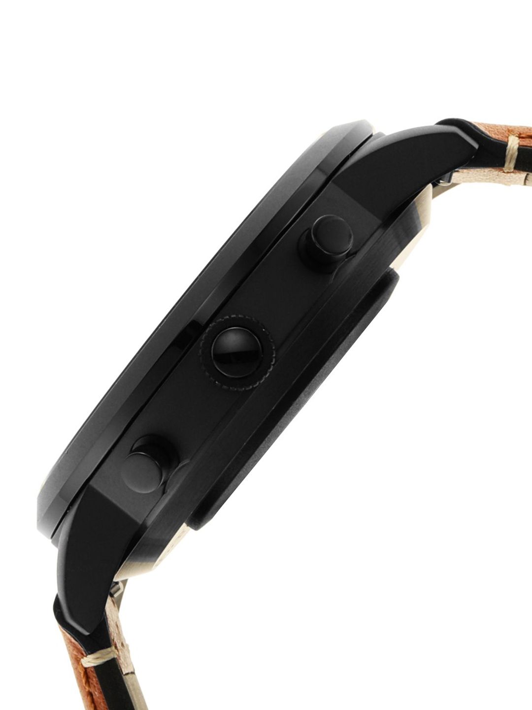 Buy Fossil Men Black Leather Collider Hybrid Watch FTW7007