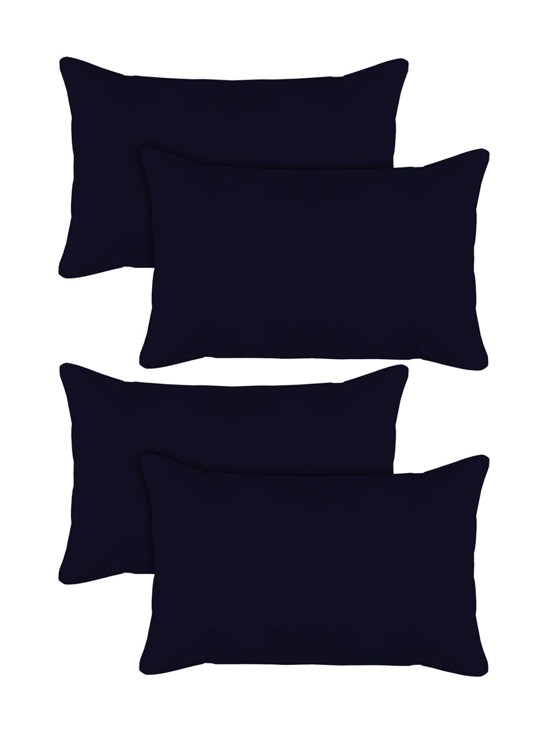 Kuber Industries Set Of 4 Navy Blue Solid Soft Throw Pillow Inserts Price in India