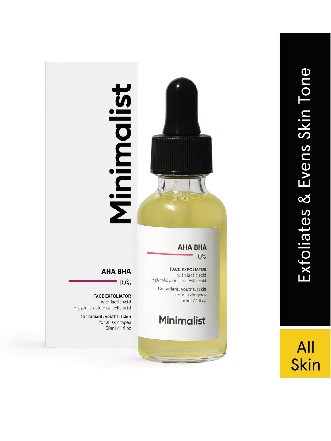 Minimalist 10% AHA BHA Face Exfoliator with Hyaluronic Acid - 30 ml
