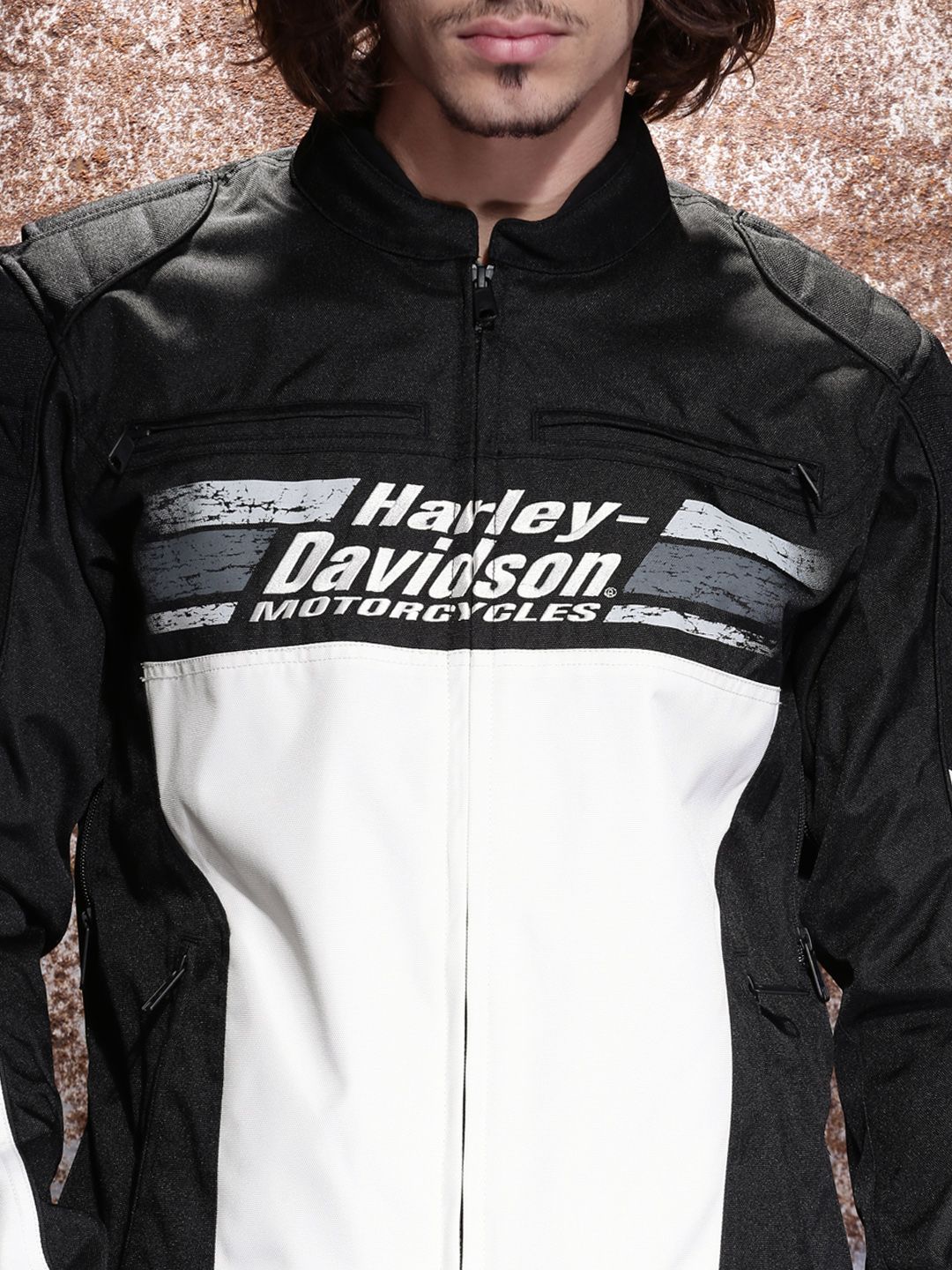 Buy Harley-Davidson Black & White Biker Jacket - Jackets for Men