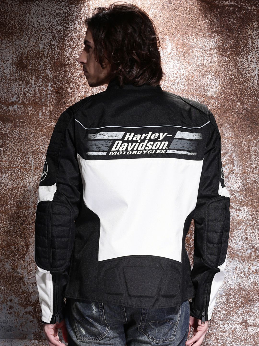 Buy Harley-Davidson Black & White Biker Jacket - Jackets for Men
