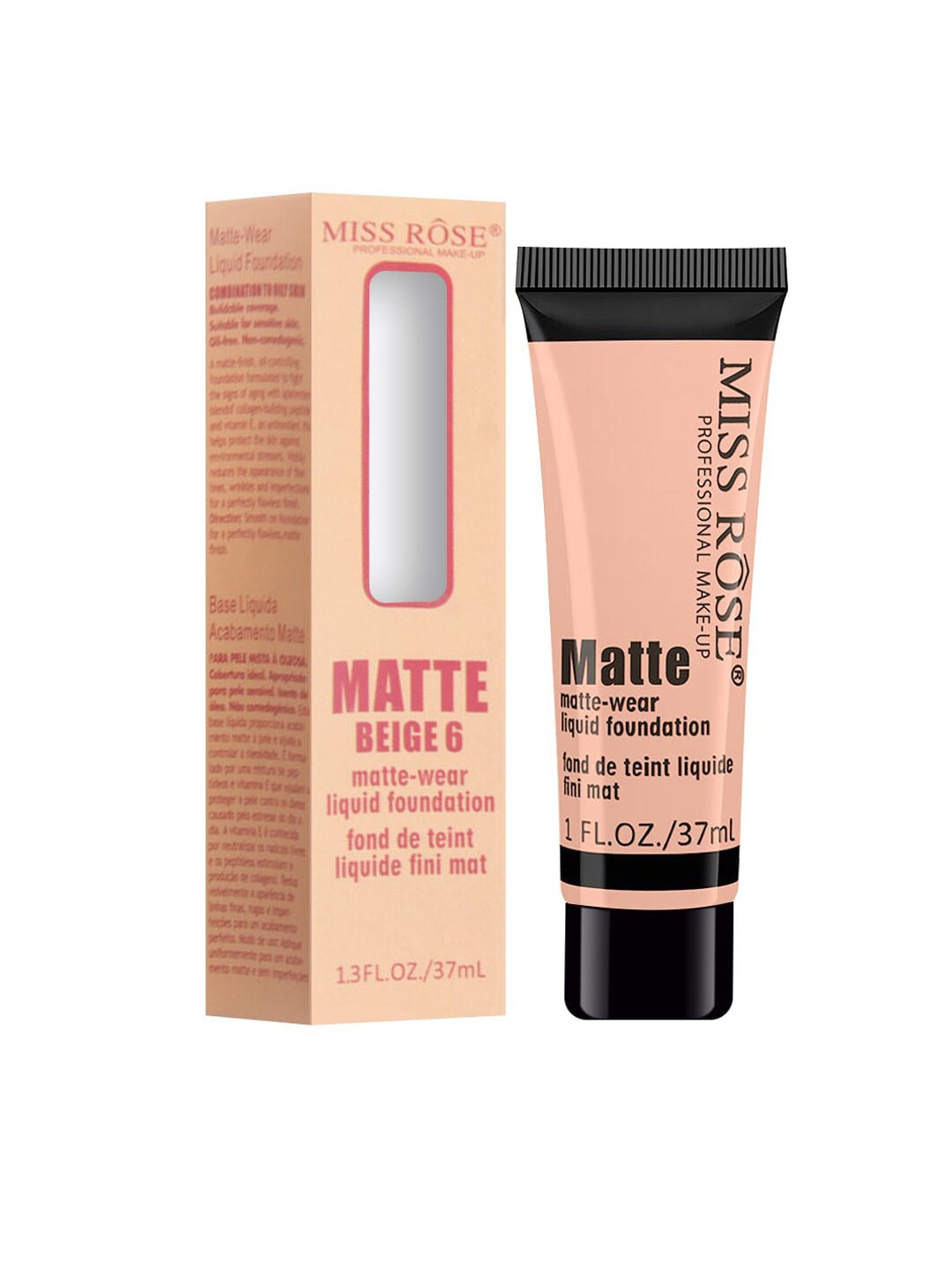 MISS ROSE Matte Finish Liquid Foundation Tube Beige 06 - 37 ml Price in India