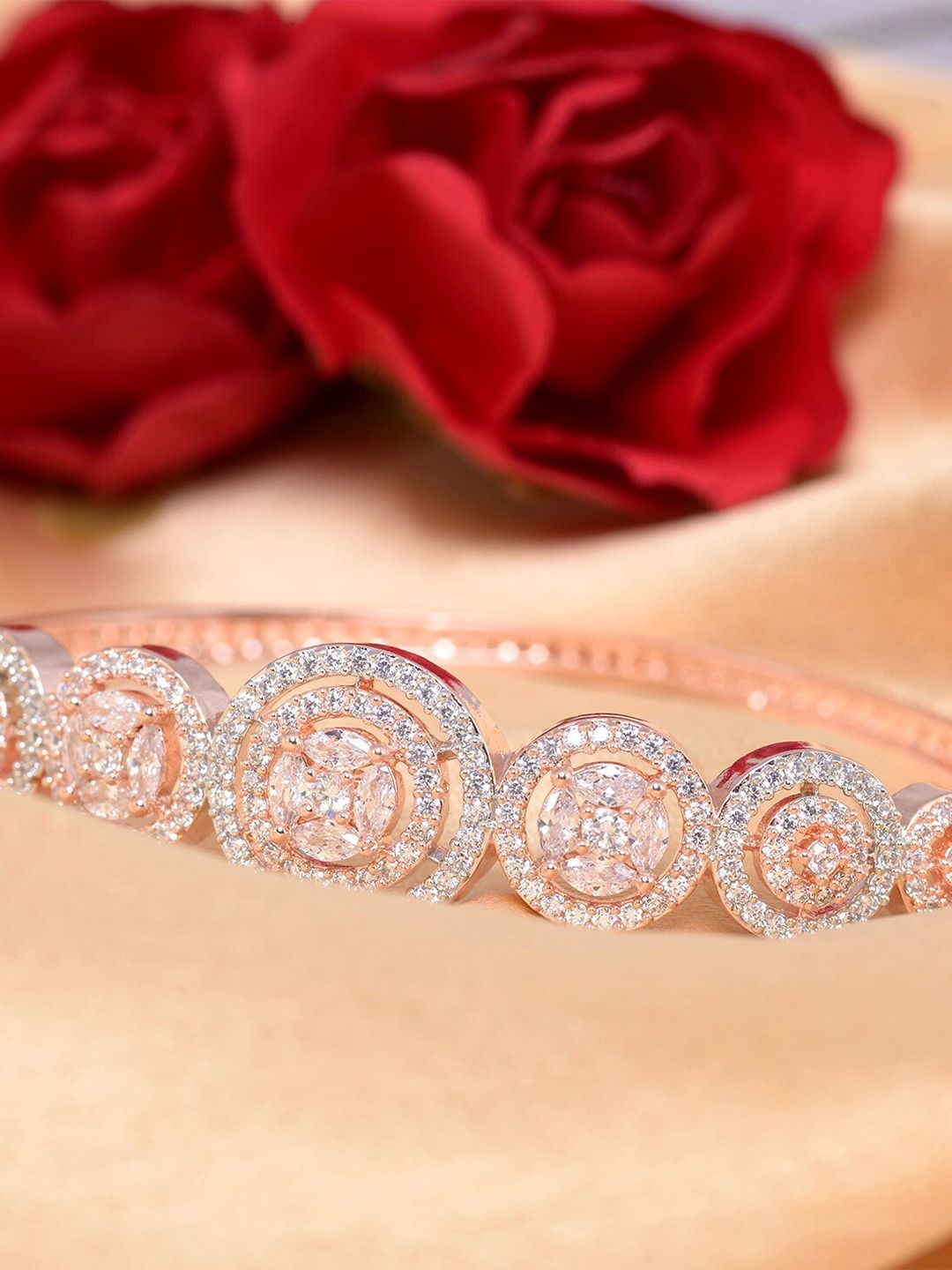 Saraf RS Jewellery Rose Gold-Plated Handcrafted Bangle-Style Bracelet Price in India