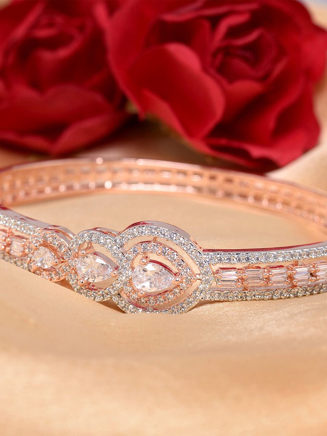 Saraf RS Jewellery Rose Gold-Plated Handcrafted Bangle-Style Bracelet Price in India