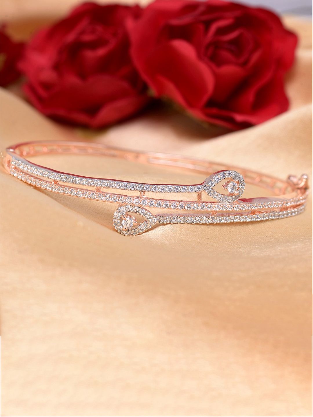 Saraf RS Jewellery Rose Gold-Plated Handcrafted Kada Bracelet Price in India