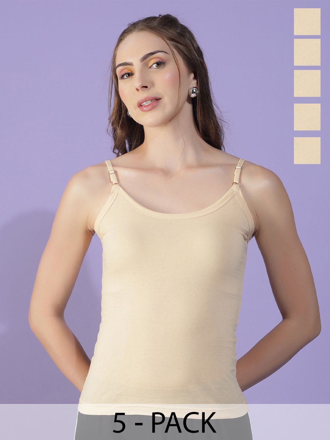 Buy Dollar Missy Pack of 6 Women Combed Cotton Camisole