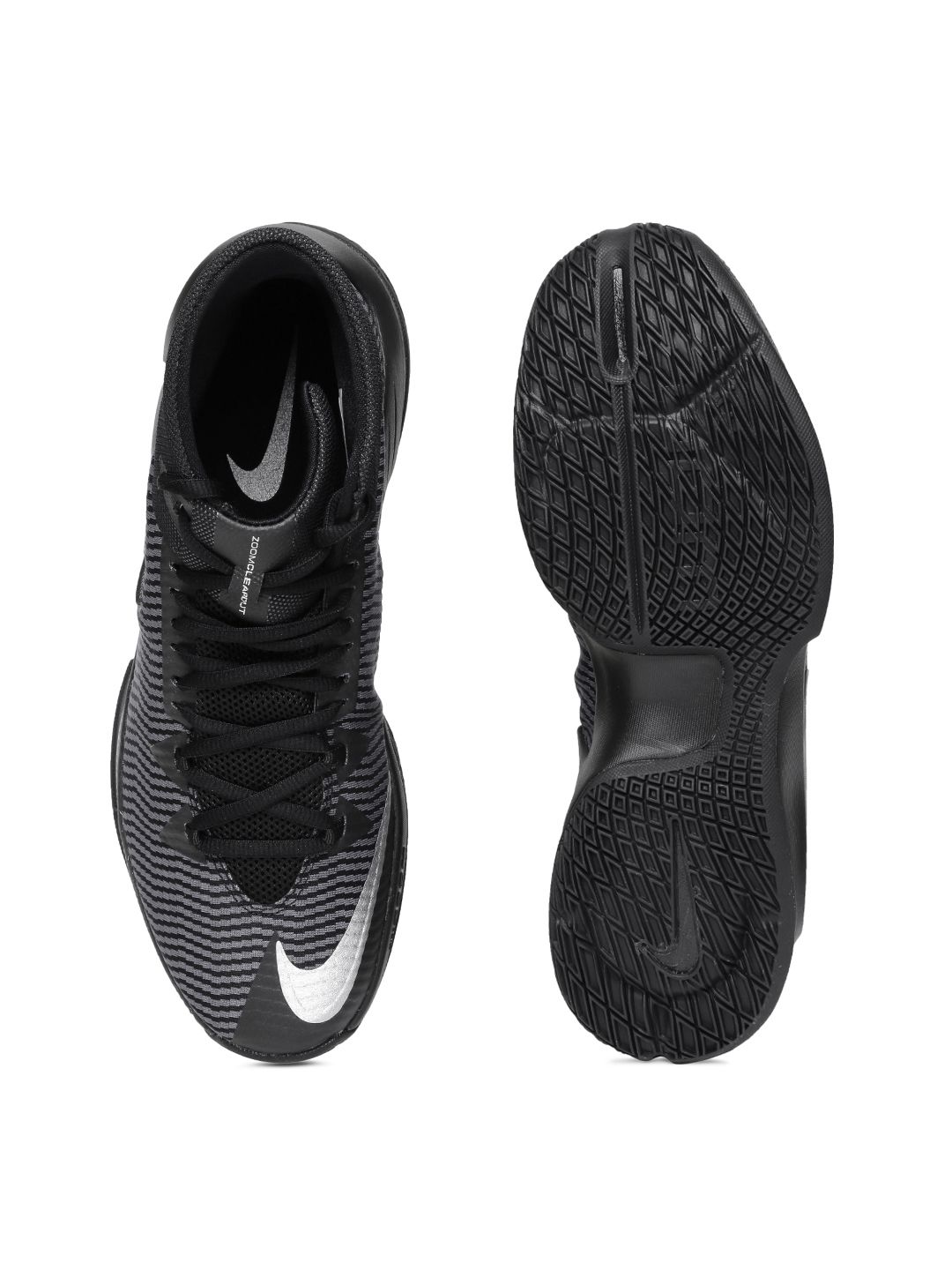 Buy Nike Men Black & Grey Zoom Clear Out High-Top Basketball  display picture 1