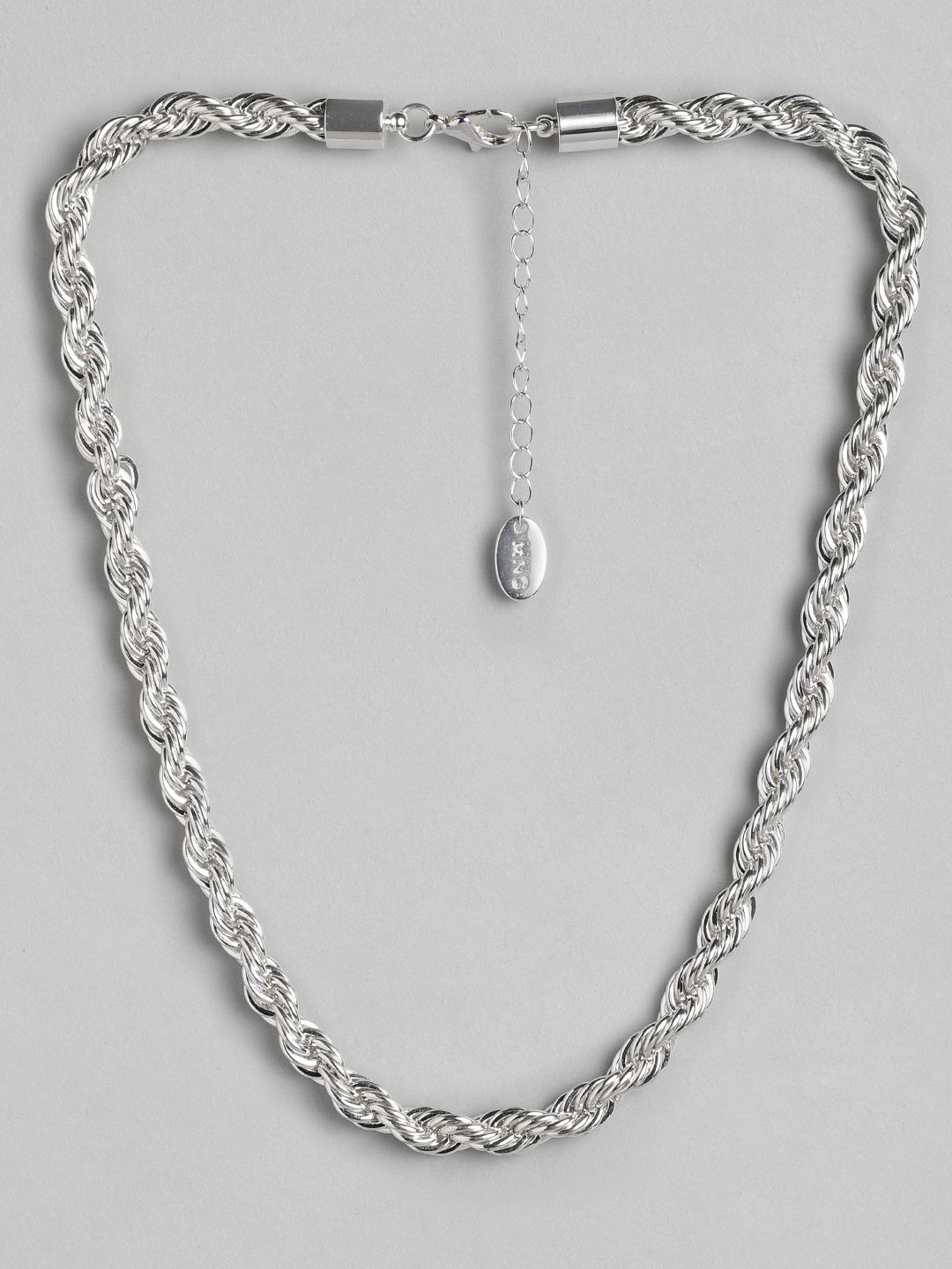 MANGO Silver-Toned Twisted Chain Necklace Price in India